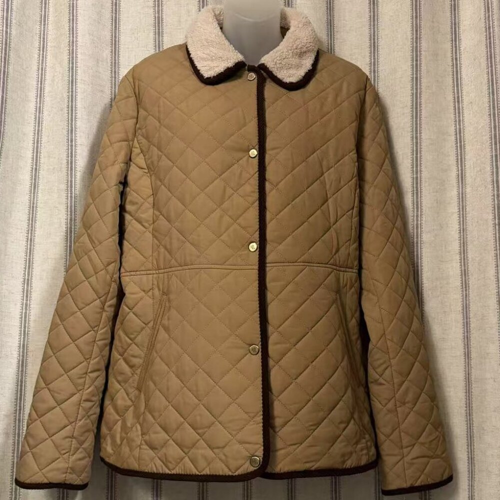 Ralph Lauren Beige Quilted Coat Jacket Classic Camel XL
